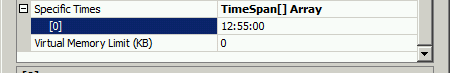 A screenshot of the application recycling times showing only our second time, 12:55 applied