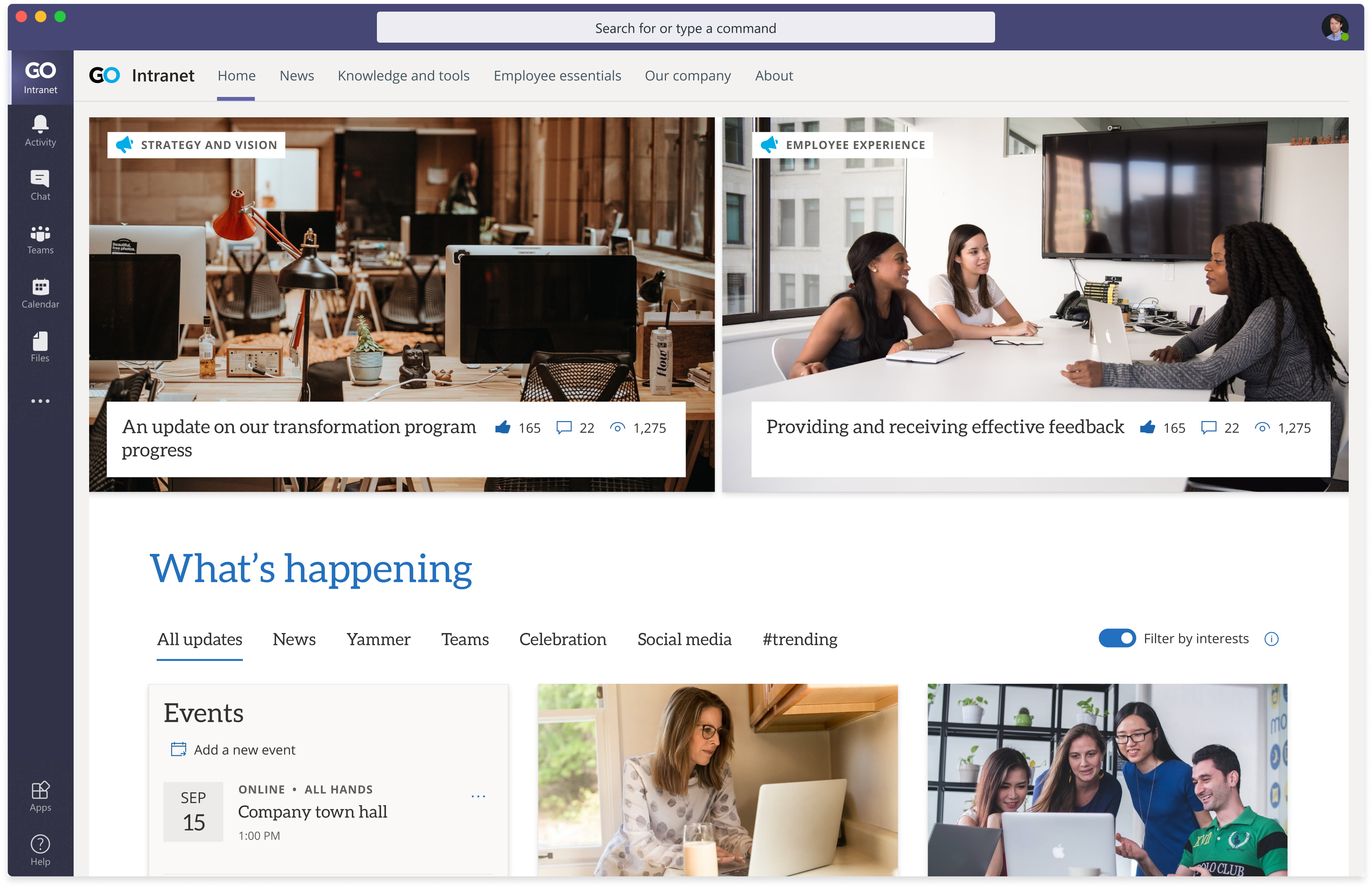 Better together: Your intranet and Microsoft Teams | Habanero Consulting  Inc.