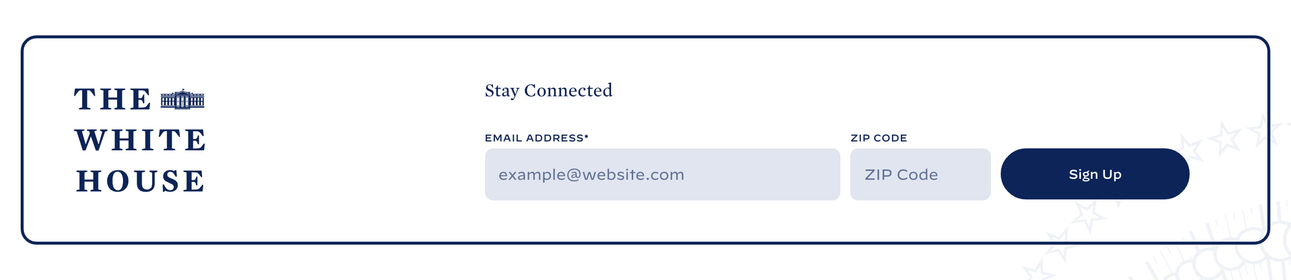 An example of a well-built light mode call to action (CTA) on the new White House website