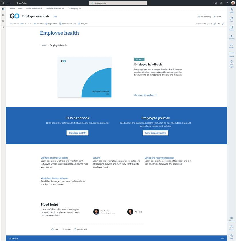 Designing in modern SharePoint: Landing pages | Habanero Consulting Group