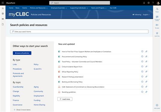 Microsofot Bc CLBC launches a full-featured intranet on BC Government’s Microsoft 365 ...